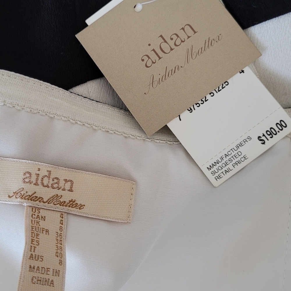 NWT Aidan Mattox Strapless Black & White Mini Dress Party Cocktail - Picture 8 of 10
